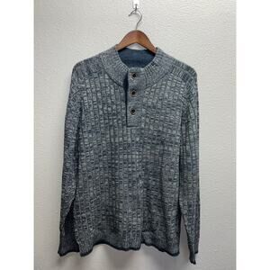 Matt Totillo Sweater Lambs Wool Gray Blue Sweatshirt Men Large L